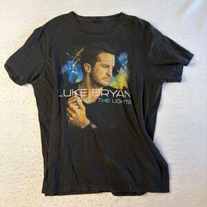 Luke Bryan Kill The Lights Tour T-Shirt‎ Mens Large Black Graphic Concert Tee